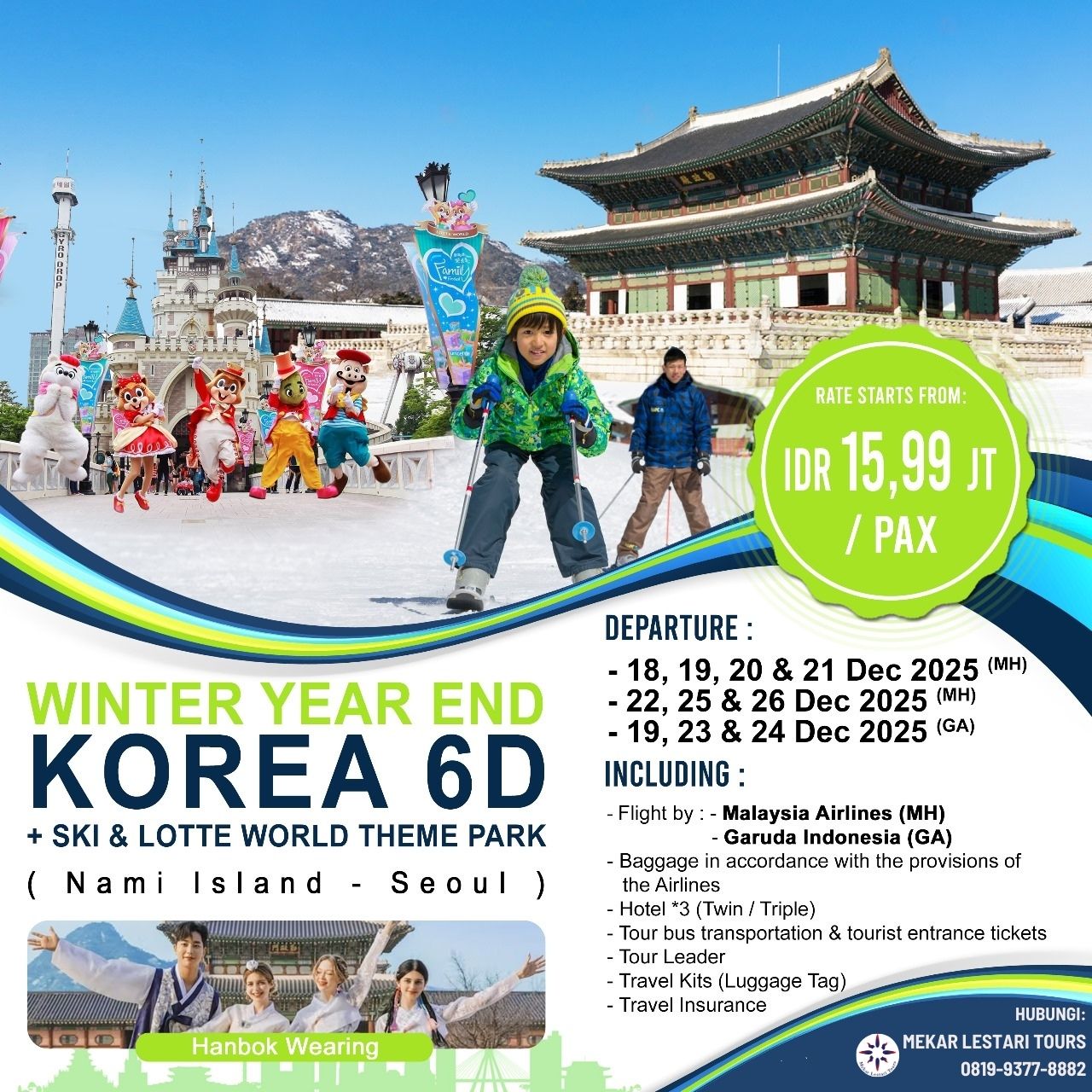 Winter Year End Korea + Ski & Lotte World Theme Park 6D4N